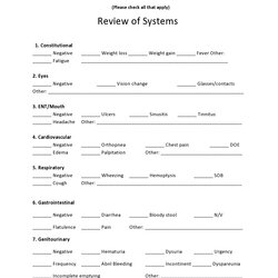 Worthy Free Review Of Systems Templates Checklist Template