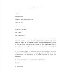 Very Good Invitation Letter Template Pulp Workshop