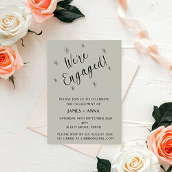 Smashing Elegant Engagement Party Invitation Template Editable