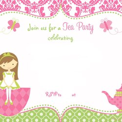 Great Free Printable Tea Party Invitations Word Searches Birthday Invitation