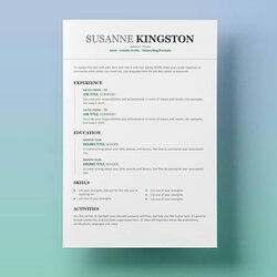 Perfect Resume Templates For Word Free To Download Microsoft Modern Chronological Green