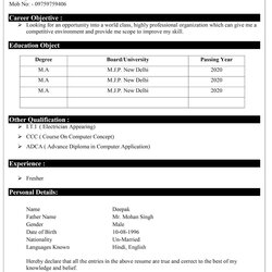 Download Free Resume Template In Ms Word