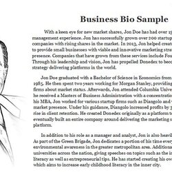 The Highest Quality Business Bio Sample For Biography Template