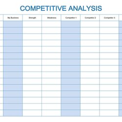 Competitive Analysis Templates Great Examples Excel Word Competitor Template