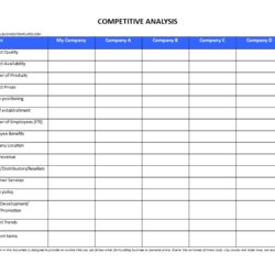 Sterling Competitive Analysis Template Templates At