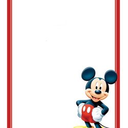 Splendid Printable Blank Mickey Mouse Invitation Template