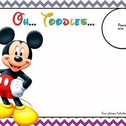 Marvelous Free Mickey Mouse Printable Templates Birthday Invitations Template Chevron