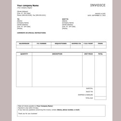 Admirable Word Invoice Template Free To Download Simple Blank
