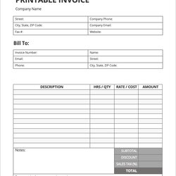 Preeminent Free Printable Invoice Template Word Excel Templates Email