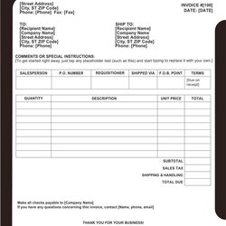 Superior Basic Invoice Template Printable In Word Pack Of Slogans Type Templates Format Invoicing Any Choose