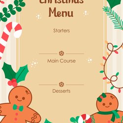 Great Best Free Printable Christmas Menu Templates For At Blank