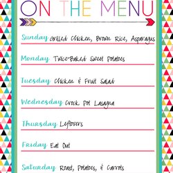 Champion Free Printable Menus Should Mopping The Floor Menu Meal Weekly Template Templates Planner Freezer