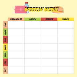 Superlative Printable Weekly Menu Template For Daycare Templates Free Blank
