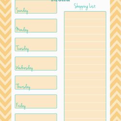 Free Weekly Menu Planner Printable Colors Cupcake Diaries Templates Planners Yellow
