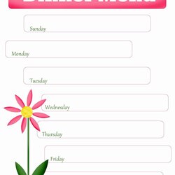 The Highest Standard Blank Weekly Menu Template Awesome Mom Planning Free Printable