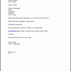 Form Letter Template Word Business New For Of