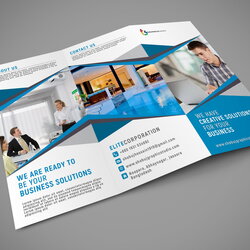 Super Blue Corporate Fold Brochure Template Free For Business