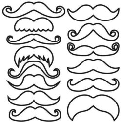 Mustache Moustache Template Printable Sketch Coloring Page