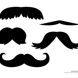 Printable Mustache Templates Mustaches For Kids Template Outline Beard Moustache Paper Draw Styles Clip
