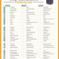 Exceptional Blank Packing List Template