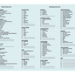 Cool Trip Packing Checklist Template List Templates Excel Word With Regard To