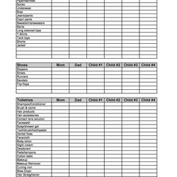 Superb Awesome Printable Packing Lists College Cruise Camping Etc List Template