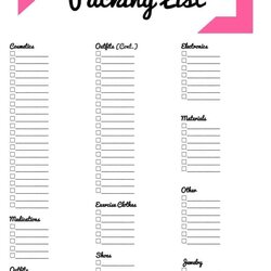 Preeminent Free Packing List Template Word Excel Formats Checklist Blank Printable Sample Lists Templates