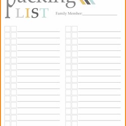 The Highest Standard Packing List Template Slip Excel