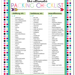 Excellent Free Printable Trip Packing List Should Mopping The Floor Checklist Travel Ultimate Vacation Print