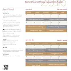 Cool Project Schedule Template Free Word Templates Stanford