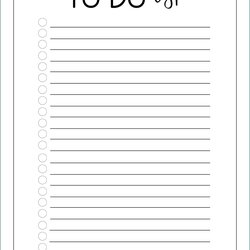 Eminent Free Printable To Do List Template Checklist Paper Simple Samples Example