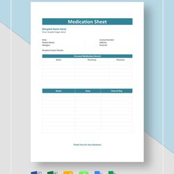 High Quality Medication Sheet Template In Google Docs Numbers Pages Excel Word