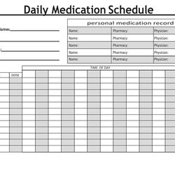Superb Printable Daily Medication Schedule Template Excel