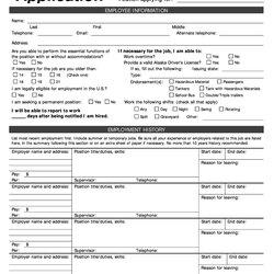 Wonderful Free Employment Job Application Form Templates Printable Template