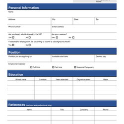The Highest Standard Employer Application Template Collection Form Job Employment Examples Example Templates