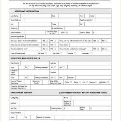 High Quality Generic Application Form Mt Home Arts Free Job Resume Examples Pertaining To Printable