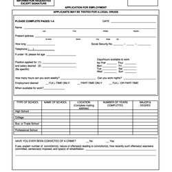 Perfect Free Employment Job Application Form Templates Printable Template Basic Blank Sample Forms Simple