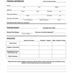 Matchless Free Printable Basic Job Application Form Simple Example