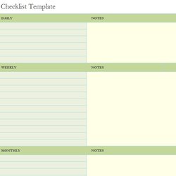 Excellent Daily Checklist Template