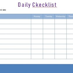 Very Good Daily Checklist Template Business Excel Word Free