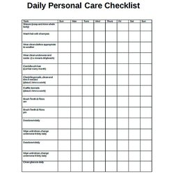 Free Daily Checklist Template And Its Purposes Simple Templates Personal Care Task Sample Cleaning List