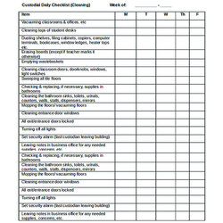 Sterling Free Daily Checklist Template And Its Purposes Sample Cleaning Schedule Printable Log Bathroom