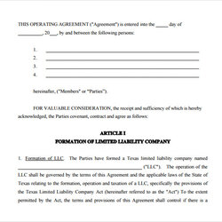 High Quality Free Sample Operating Agreement Templates In Ms Word Google