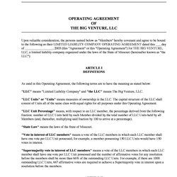 Matchless Professional Operating Agreement Templates Template Samples