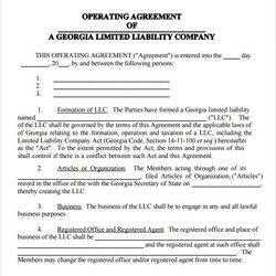 Exceptional Sample Operating Agreement Templates To Download Business