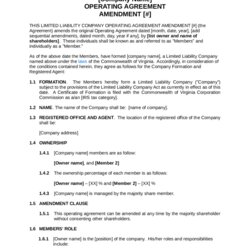 Fine Simple Operating Agreement Template Edit Fill Sign Online Printable