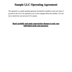 Champion Professional Operating Agreement Templates Template Samples