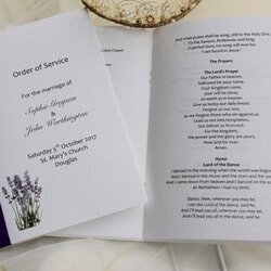 Great Order Of Service Template Wedding Church Books Lavender Ceremony Large