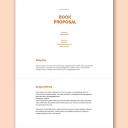 Brilliant Book Proposal Template Google Docs Word Apple Pages Format