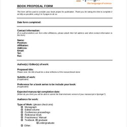 Admirable Free Book Proposals Forms In Ms Word Proposal Form Simple Post